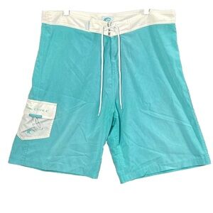 Teal Cove Performance Aqua Quick Dry Boardshorts Swim Trunks Men's Sz 38 Surfing